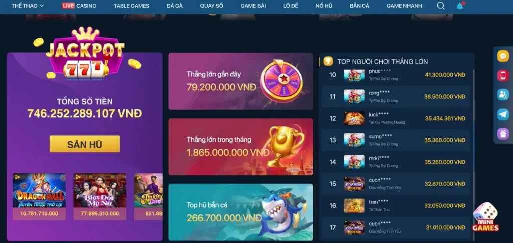 Ưu Đãi Đặc Biệt Theo Sảnh Game